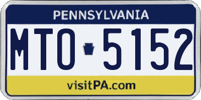PA license plate MTO5152