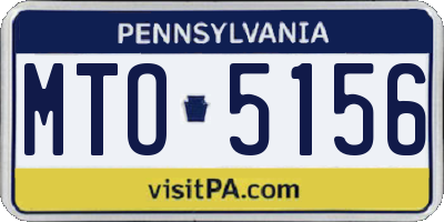 PA license plate MTO5156