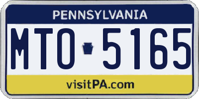 PA license plate MTO5165