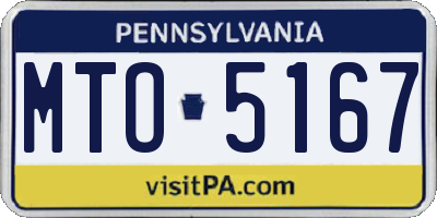 PA license plate MTO5167
