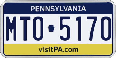 PA license plate MTO5170