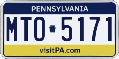 PA license plate MTO5171