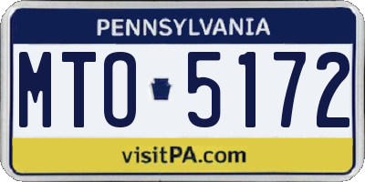 PA license plate MTO5172