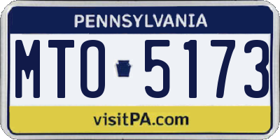 PA license plate MTO5173