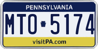 PA license plate MTO5174