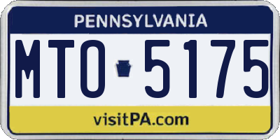 PA license plate MTO5175