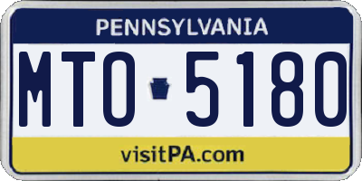 PA license plate MTO5180