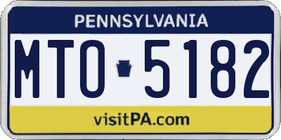PA license plate MTO5182