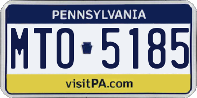 PA license plate MTO5185