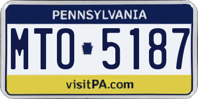 PA license plate MTO5187