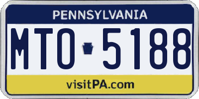 PA license plate MTO5188