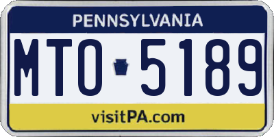 PA license plate MTO5189
