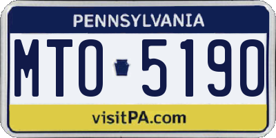 PA license plate MTO5190