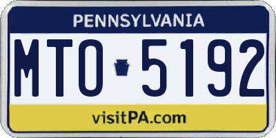 PA license plate MTO5192
