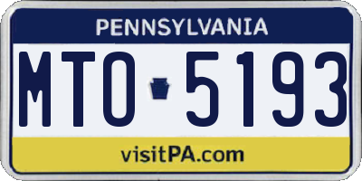 PA license plate MTO5193