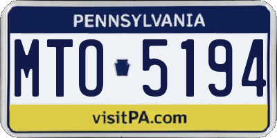 PA license plate MTO5194