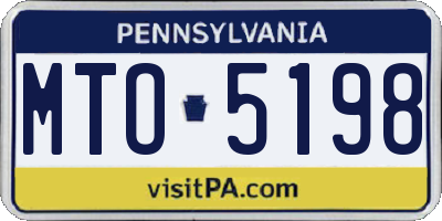 PA license plate MTO5198