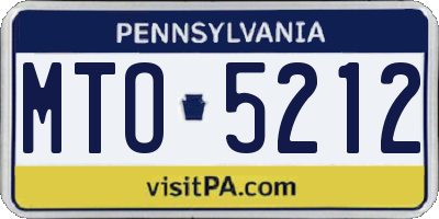 PA license plate MTO5212