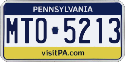 PA license plate MTO5213