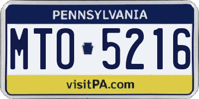 PA license plate MTO5216