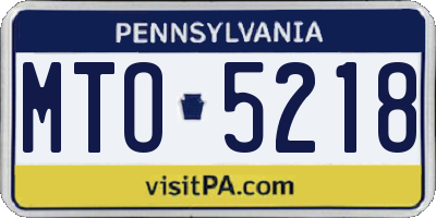 PA license plate MTO5218