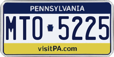 PA license plate MTO5225
