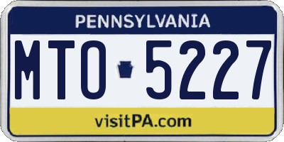 PA license plate MTO5227