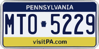 PA license plate MTO5229