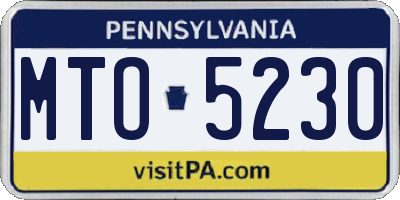 PA license plate MTO5230