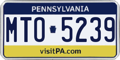PA license plate MTO5239