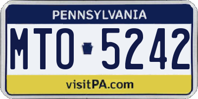 PA license plate MTO5242