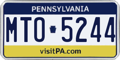 PA license plate MTO5244