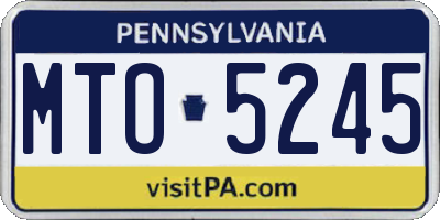 PA license plate MTO5245