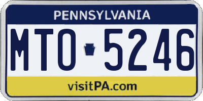 PA license plate MTO5246
