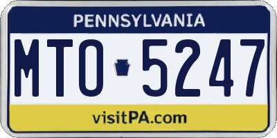 PA license plate MTO5247