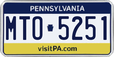 PA license plate MTO5251
