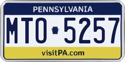 PA license plate MTO5257