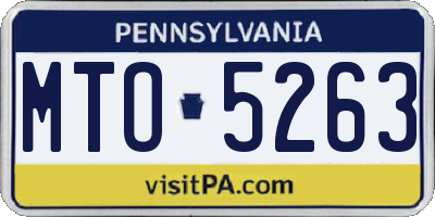 PA license plate MTO5263