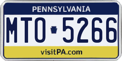 PA license plate MTO5266