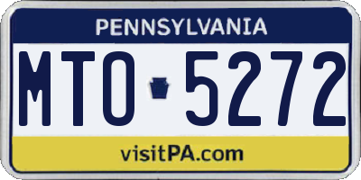 PA license plate MTO5272