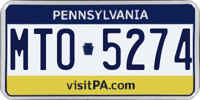 PA license plate MTO5274