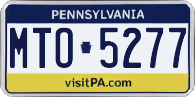 PA license plate MTO5277