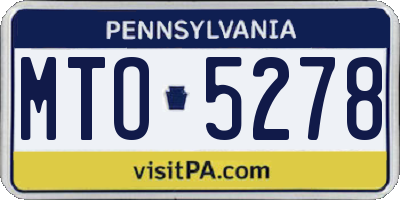 PA license plate MTO5278