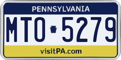 PA license plate MTO5279