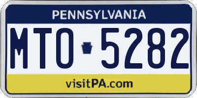 PA license plate MTO5282