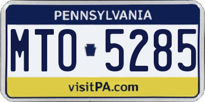 PA license plate MTO5285