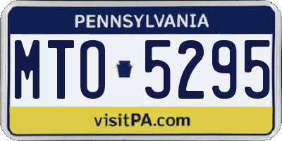 PA license plate MTO5295
