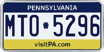 PA license plate MTO5296