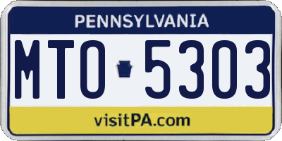 PA license plate MTO5303