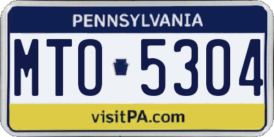 PA license plate MTO5304